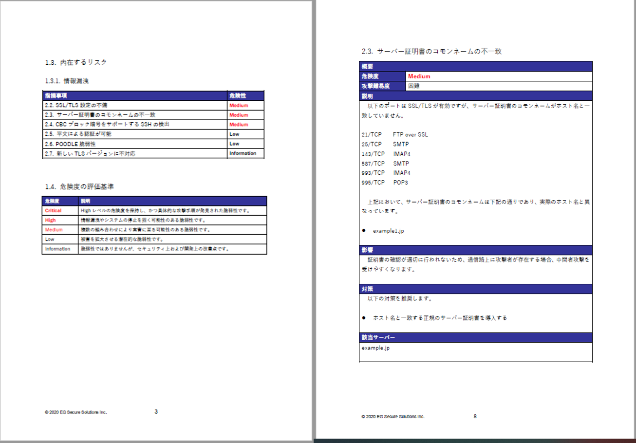platform Vulnerability diagnosis sample